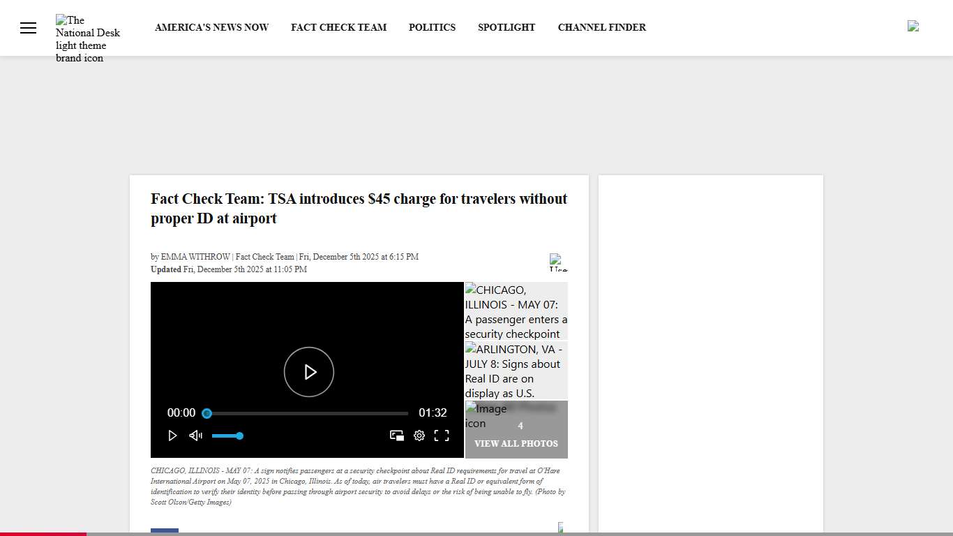 Fact Check Team: TSA introduces $45 charge for travelers without proper ID at airport